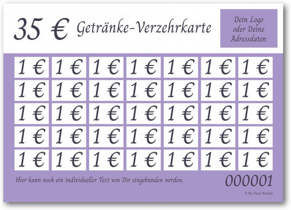 35,00 € Getränkekarten- / Verzehrkartenblock ★ fortlaufend nummeriert ★ Heideblüte ★ V0109