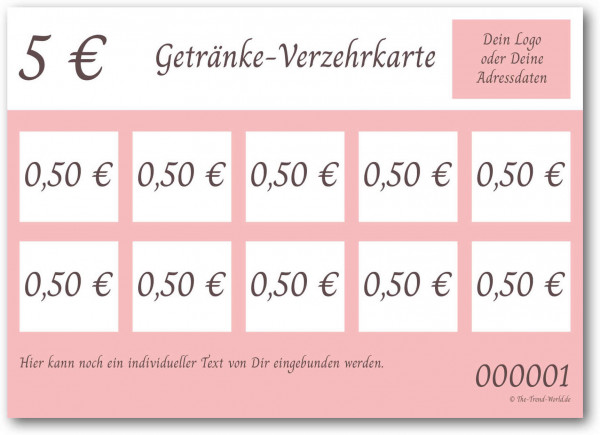 5,00 € Getränkekarten- / Verzehrkartenblock ★ fortlaufend nummeriert ★ Kirschblüte ★ V0100