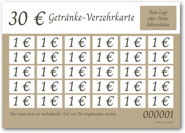 30,00 € Getränkekarten- / Verzehrkartenblock ★ fortlaufend nummeriert ★ Savanne ★ V0110