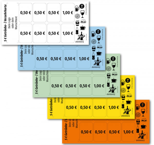 5,00 € Getränkekarten- / Verzehrkartenblock ★ fortlaufend nummeriert ★ V1200-05-V2