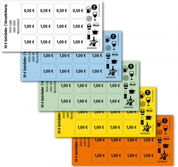 10,00 € Getränkekarten- / Verzehrkartenblock ★ fortlaufend nummeriert ★ V1200-10-V1