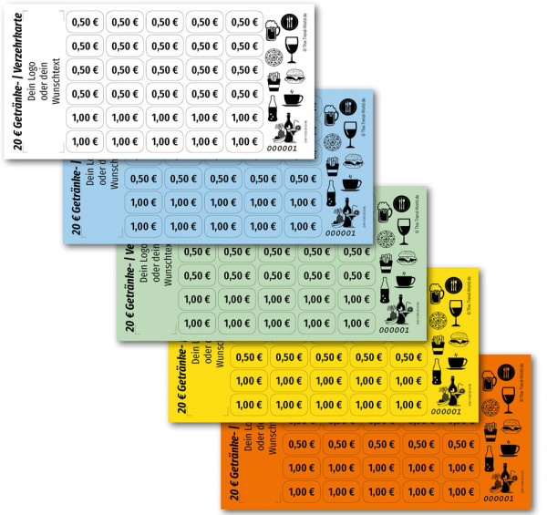 20,00 € Getränkekarten- / Verzehrkartenblock ★ fortlaufend nummeriert ★ V1200-20-V3
