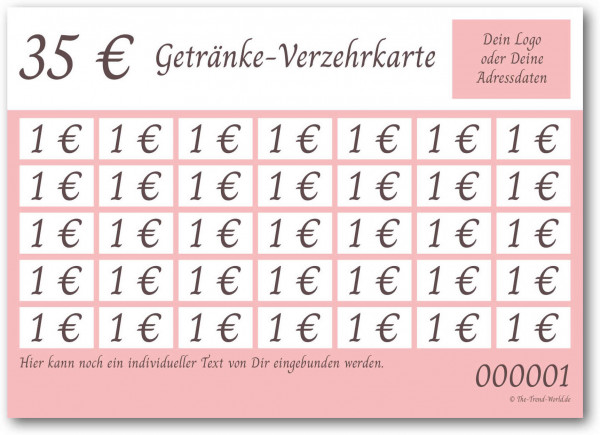 30,00 € Getränkekarten- / Verzehrkartenblock ★ fortlaufend nummeriert ★ Kirschblüte ★ V0100