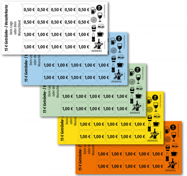 15,00 € Getränkekarten- / Verzehrkartenblock ★ fortlaufend nummeriert ★ V1200-15-V3