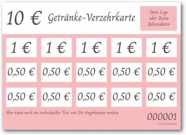 10,00 € Getränkekarten- / Verzehrkartenblock ★ fortlaufend nummeriert ★ Kirschblüte ★ V0100
