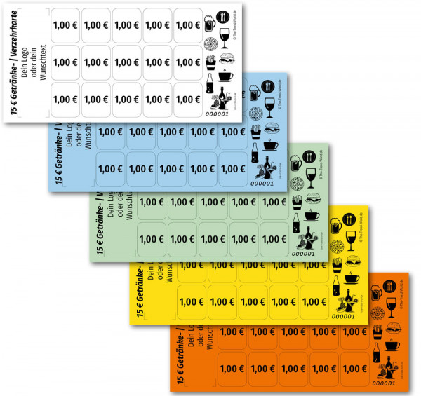 15,00 € Getränkekarten- / Verzehrkartenblock ★ fortlaufend nummeriert ★ V1200-15-V1