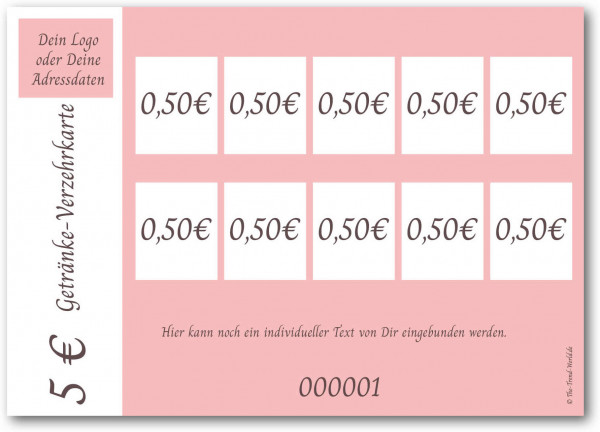 5,00 € Getränkekarten- / Verzehrkartenblock ★ fortlaufend nummeriert ★ Kirschblüte ★ V0200